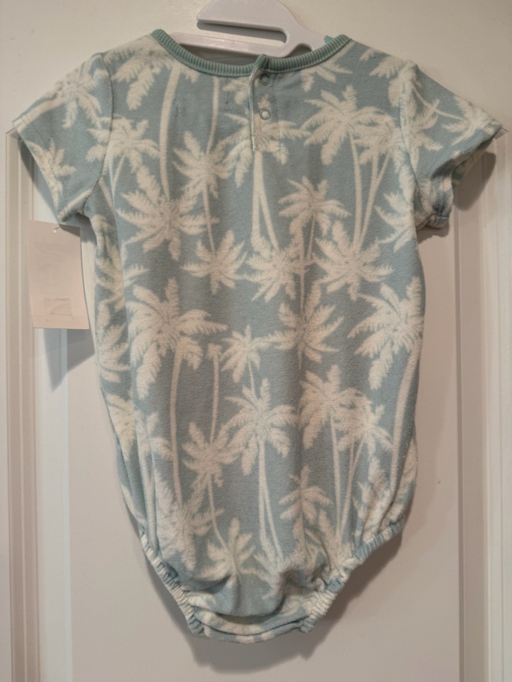 Short-Sleeve One-Piece Romper in Palm Print - 18m
